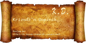Krizsán Dominik névjegykártya