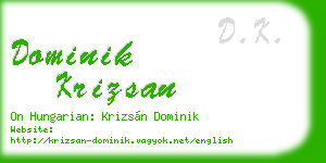 dominik krizsan business card